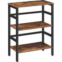 LuxusKollektion Leiterregal Leiterregal Standregal 3 Ebenen Bücherregal Industriestil Vintagebraun bunt