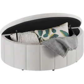 Tectake Polsterbank Moon Samtoptik Taupe 108 x 48 x 38,5 cm