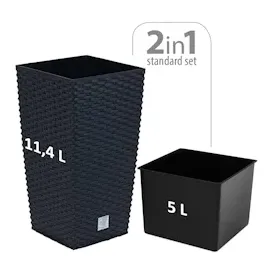 Prosperplast Rato Square 20 x 20 x 37,6 cm anthrazit