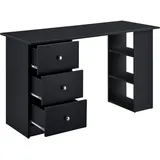 [en.casa] Schreibtisch Lemberg 120x50x72 cm mit 3 Ablagefächern und Schubladen Schwarz