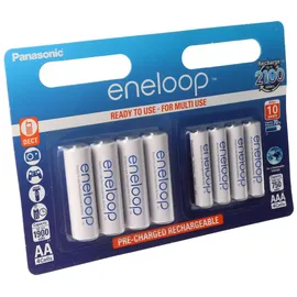 Panasonic eneloop Standard (ehem. Sanyo eneloop Standard) Kombipack inkl. 4x Mignon und 4x Micro AAA 1,2V Akkus im Blister