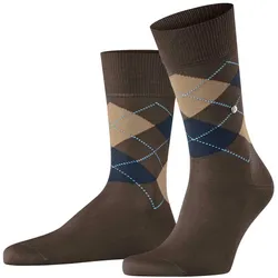 Burlington Herren Socken - Manchester, Rautenmuster, Bio-Baumwolle Braun 40-46