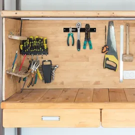 Relaxdays 3er Set, je 20 cm lang, Stahl, Messerhalter für Werkzeug & Messer, an die Wand Schrauben, schwarz