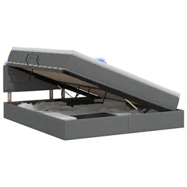 vidaXL LED-Speicherbett 140 x 200 cm Dunkelgrau