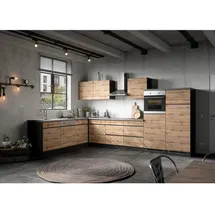 Held Winkelküche L-Form Turin 360 cm Graphit/Eiche