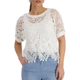 Monari Pullover mit Spitzenmuster Weiß 42