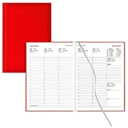 Lediberg Buchkalender Wochenplaner 2026 rot