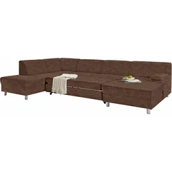 Wohnlandschaft INOSIGN "Jamie, U-Form", braun, B:308cm H:72cm T:80cm, Sofas, wahlweise mit Bettfunktion