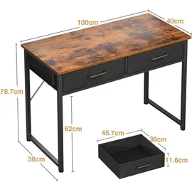 luxuskollektion Schreibtisch mit 2 Schubladen Braun