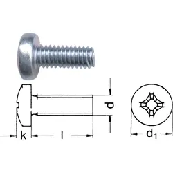 ISO7045/DIN7985 verzinkt M6x20 Linsenschrauben mit Kreuzschlitz