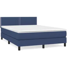 vidaXL Boxspringbett mit Matratze Blau 140x200 cm Stoff1399210