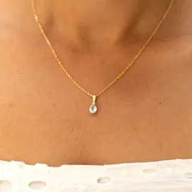 Fascination by Ellen K. Kette mit Anhänger 375 Gold mit Blautopas (beh) und Zirkonia weiß / Gold