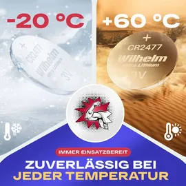 Wilhelm 4 x CR2477 WILHELM Lithium Knopfzelle 3V 1070 mAh ø24 x 7,7 mm Batterie DL2477