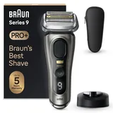 Braun Series 9 Pro+ Rasierer Herren Elektrisch, Elektrorasierer mit 5 Pro Rasierelementen, Langhaarschneider ProTrimmer, Ladestation, 60 Min Laufzeit, Wet & Dry, Made in Germany, 9515s, Edelmetall