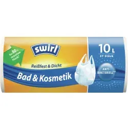 Swirl® Müllbeutel mit Tragegriff Bad & Kosmetik 4008871917102 , 1 Karton = 14 Rollen à 37 Stück, Volumen: 10 Liter