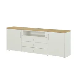 Wohnwert Sideboard  Libro , weiß , Maße (cm): B: 213 H: 75 T: 41