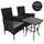 MonsterShop Rattan Bistro Set Schwarz