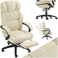 tectake® Bürostuhl, dicke Polsterung mit weichem Velours, ergonomische Form, Belastbarkeit 120 kg