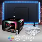 B.K.Licht LED Backlight TV Hintergrund-Beleuchtung USB Licht-Band Stripes Streifen RGB 2m - Weiß