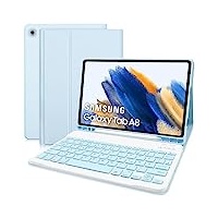Samsung Galaxy Tab A8 Hülle mit Tastatur, Wireless Bluetooth Tastatur für Tab A8, Zoll, 2022(SM-X200/X205/X207),10,5'' Magnetische Tastatur mit Abdeckung QWERTZ Layout, Blue