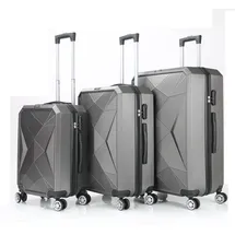 COFI 1453 Reisekoffer ABS-03 Koffer 3-teilig Hartschale Trolley Set Kofferset Handgepäck Gepäck Reisetasche Grau