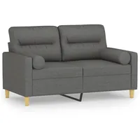 VidaXL 2-Sitzer-Sofa mit Zierkissen Dunkelgrau 120 cm Stoff