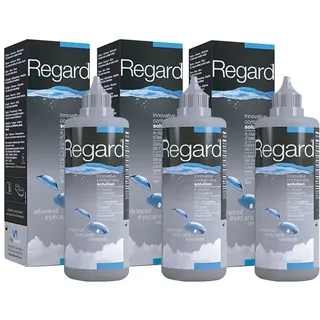 Avizor Regard 3x355ml - Konservierungsmittelfreie Lösung zur Reinigung, Desinfektion und Rehydration von Kontaktlinsen - Sparpack - Vollständige Augengesundheit