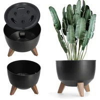 Kadax Blumentopf aus Kunststoff mit drei Einsteckstützen, 24 cm,