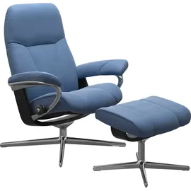 Stressless Relaxsessel Consul mit Hocker 91 x 102 x 79 cm blau