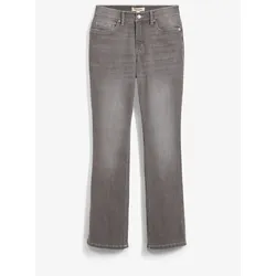 bonprix Bootcut-Jeans High Waist, grau, 46, mit Baumwolle