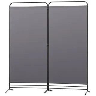 Angel Living Paravent 2 Teilig Klappbar Raumteiler Freistehend Sichtschutzwand Raumteiler Stellwand Trennwand Sichtschutz für Büros, Balkon,Schlafzimmer,Außengarten, 162cm x 180cm Grau