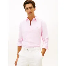 Tommy Hilfiger Langarmhemd TOMMY HILFIGER "OXFORD DOBBY", Herren, Gr. M, N-Gr, rosa (rose petal, allover), Web, Obermaterial: 100% Baumwolle, regular fit, Manschette, Hemden, Button-down-Kragen, regular fit, Businesshemd