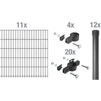 GAH Alberts Alberts Einstab-Gittermatten-Set Garden Typ 8/6/4 anthrazit 2000 x 750 mm Zaunlänge: 22 m