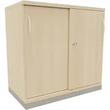 FM Büromöbel Sidney Schiebetürenschrank 80 x 44,2 x 78,1 cm braun
