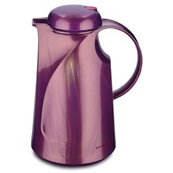 ROTPUNKT Isolierkanne 1,0 ltr. hochwertig I Glaseinsatz I BPA Frei I 24 Std warm 36 std kalt, 1 l, (Kaffeekanne I Teekanne), Glaskolben aus doppelwandigem Rosalin-Glas rosa