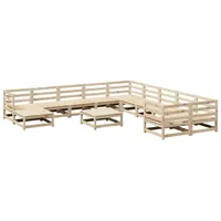 VidaXL 12-tlg. Garten-Sofagarnitur Massivholz Kiefer