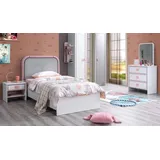 JV Möbel Kinderzimmer Set Kinderbett, Nachttisch, Kommode), Top-Qualität Weiß Modern
