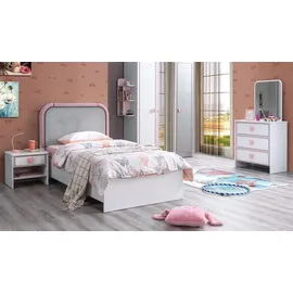 JV Möbel Kinderzimmer Set Kinderbett, Nachttisch, Kommode), Top-Qualität Weiß Modern