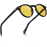 luxuskollektion Runde Sonnenbrille Damen Nachtsichtbrille Polarisiert UV Schutz