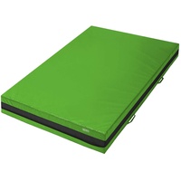 ALPIDEX Weichbodenmatte Matte Turnmatte Fallschutz 200 x 100 x 25 cm mit Anti-Rutschboden und Tragegriffen, Farbe:grün