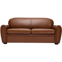 Schlafsofa aus braunem Leder 3-Sitzer club