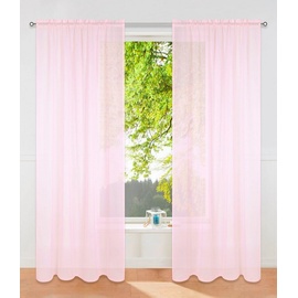 my home Gardine Dolly, my home, Stangendurchzug (1 St), transparent, Polyester, transparent, Stangendurchzug, gewebt, gemustert, verschiedene Größen rosa 140 cm x 225 cm