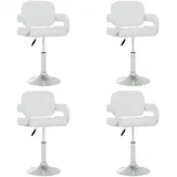 vidaXL Esszimmerstühle 4 Stk. Drehbar Weiß Kunstleder