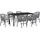 vidaXL Garten Essgruppe 7 pcs Anthrazit Pulverbeschichteter Stahl - Grau
