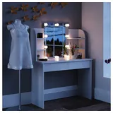 Vicco Schminktisch Charlotte Frisiertisch Frisierkommode Kosmetiktisch Weiß 108 cm + LED und Hocker
