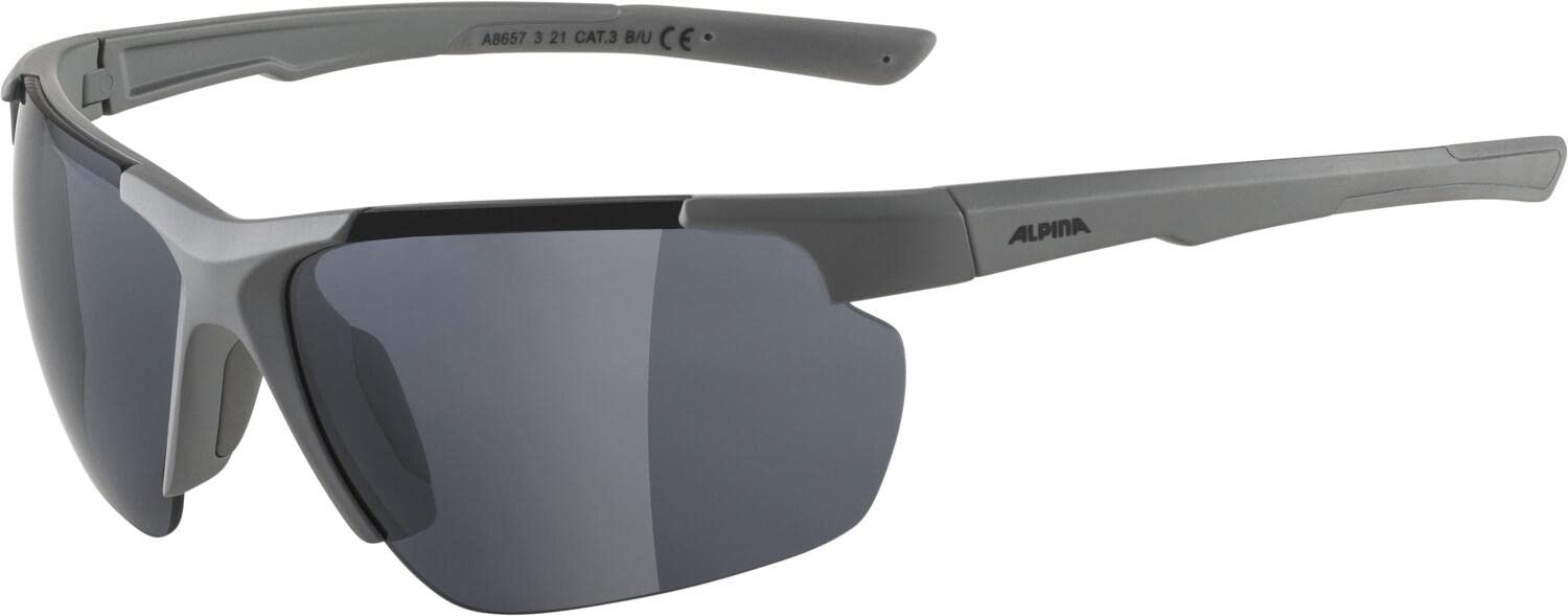 ALPINA DEFEY HR - Verspiegelte und Bruchsichere Sport- & Fahrradbrille Mit 100% UV-Schutz Für Erwachsene, moon-grey matt, One Size