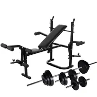vidaXL Hantelbank 30.5 kg Set schwarz