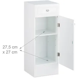 Relaxdays Badschrank 80 x 30,5 x 30,5 cm Weiß/Silber