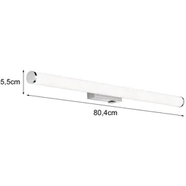 Trio LED Badlampen Set Wand mit Schalter Chrom 80cm Gäste WC Spiegelleuchten seitlich