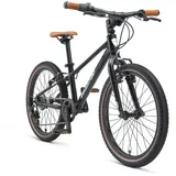 BIKESTAR Leichtgewicht 8kg Kinder Fahrrad Aluminium ab 6 Jahre | 20 Zoll 7 Gang Shimano | Schwarz - Schwarz